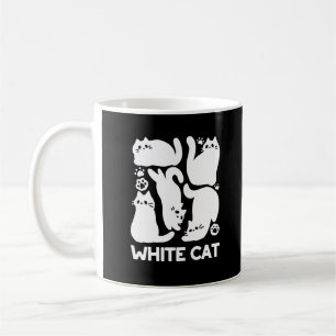 Mug Silhouettes de chaton blanc - Design Feline mignon