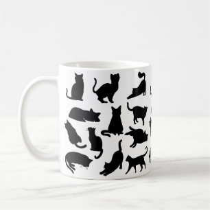 Mug Silhouettes de chats noirs et blancs