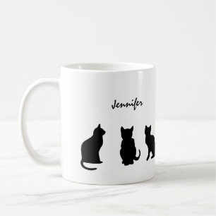 Mug Silhouettes de chats noirs personnalisées