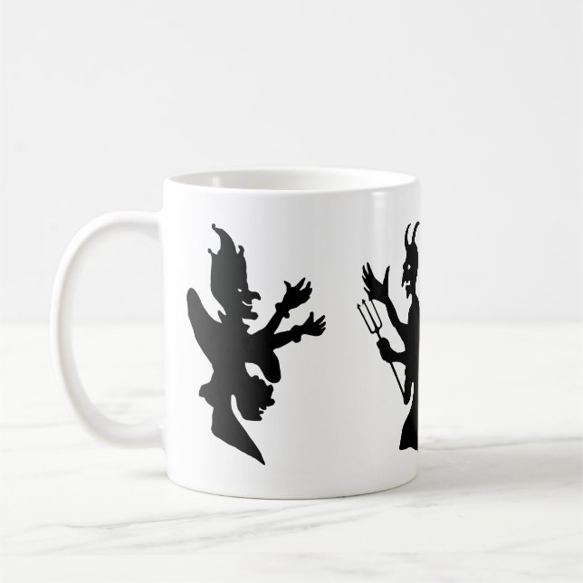 Mug Silhouettes de démon diable Halloween vintage (Gauche)