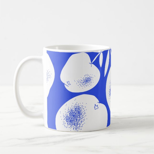 Mug Silhouettes de pomme texturées : Motif à main (Gauche)
