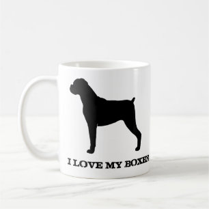 Mug Silhouettes de race de chien de boxer personnalis