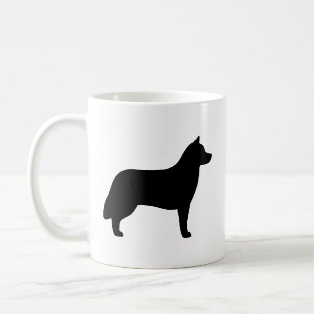 Mug Silhouettes de race de chien Husky Sibérien (Gauche)