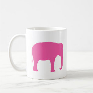 Mug Silhouettes d'éléphant rose