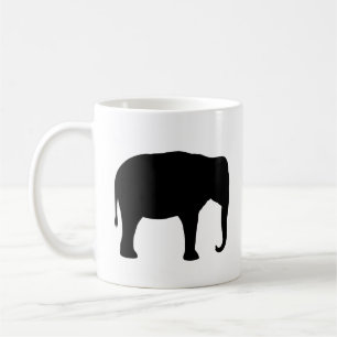 Mug Silhouettes des éléphants asiatiques   La faune sa