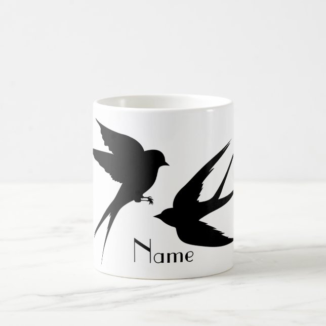 Mug Silhouettes d'oiseaux hirondelles Thunder_Cove (Centre)