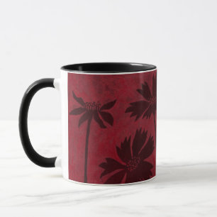 Mug Silhouettes en tête de fleurs sur Arrière - plan C