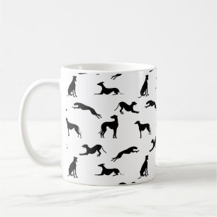 Mug Silhouettes Greyt Greyhound - Noir sur Blanc