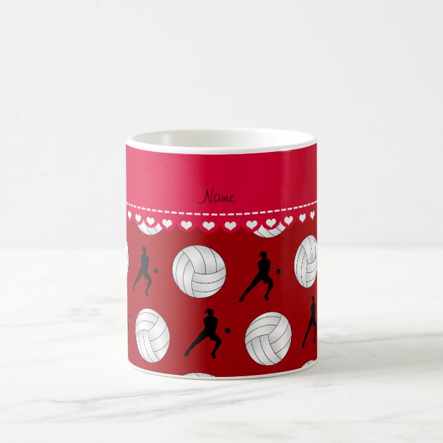 Mug Silhouettes rouges nommées personnalisées de (Centre)