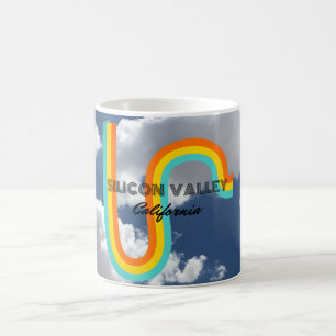 Mug Silicon Valley Californie Rétro Arc-en-ciel et Nua