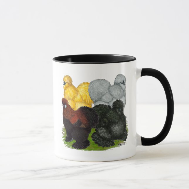 Mug Silkies :  Coqs assortis (Droite)