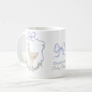 Mug Silly Goose Blue Bow Whimsical Baby girl Douche