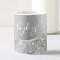 Silver Glitter Glam Bling Personalized