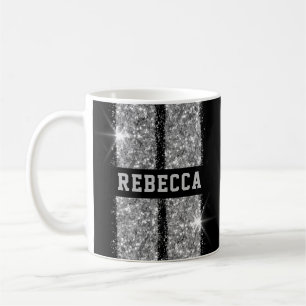 Mug Silver Racing Stripe Nom personnalisé