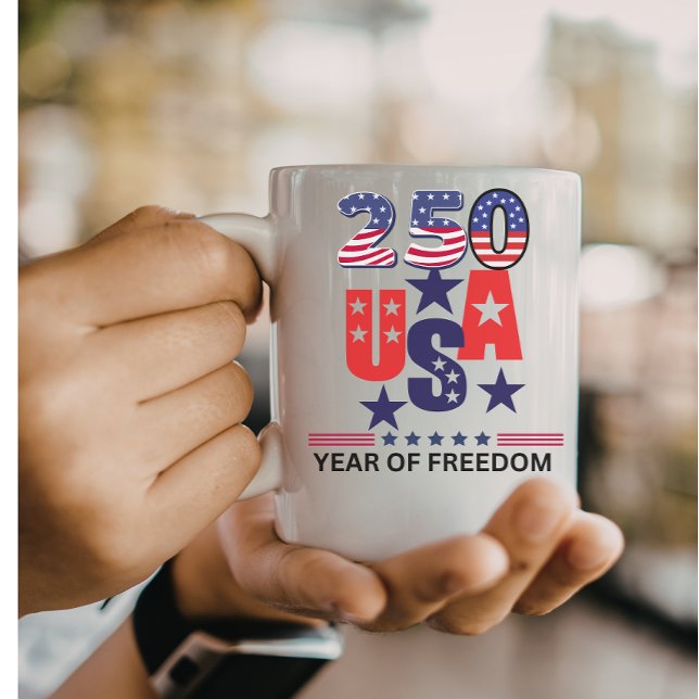 Mug Simple 250th us independence patriotic July 4th (Créateur téléchargé)