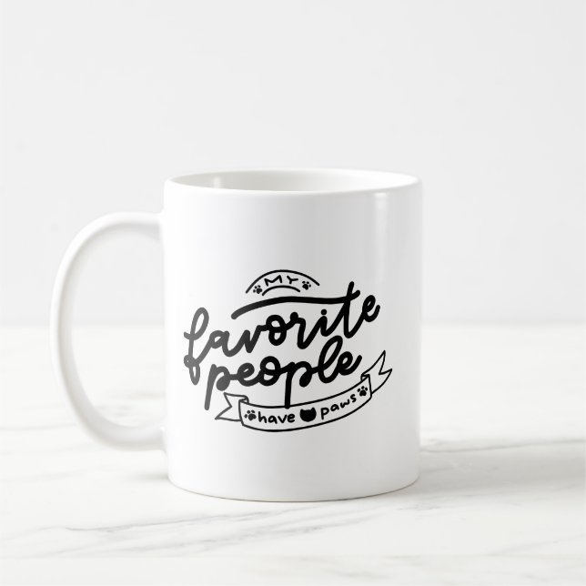 Mug Simple Amour Furry Stylish Lettre main Empreintes  (Gauche)