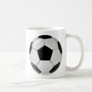 Mug Simple balle de soccer noir et blanc