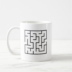 Mug Simple Black Labyrinthe Design Coffee Cup