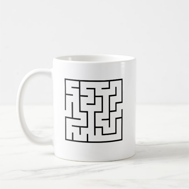 Mug Simple Black Labyrinthe Design Coffee Cup (Gauche)