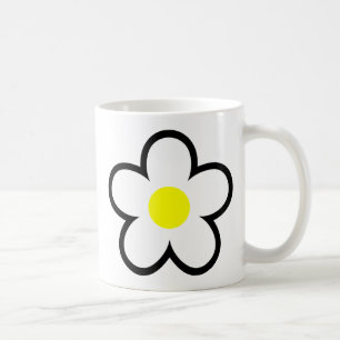 Mug Simple Blanc Fleur Faisy mignonne les années 70 re