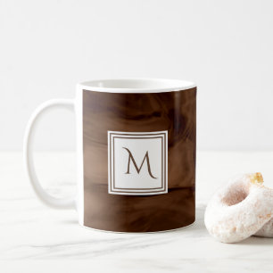 Mug Simple Brown foncé Marbre subtil Monogramme moder