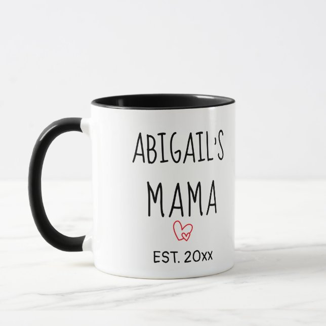 Mug Simple cadeau de maman personnalisée avec le nom d (Gauche)