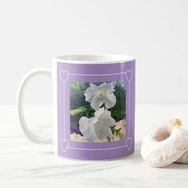 Mug Simple cadre de coeur Ajouter une photo Saint-Vale (Avec donut)
