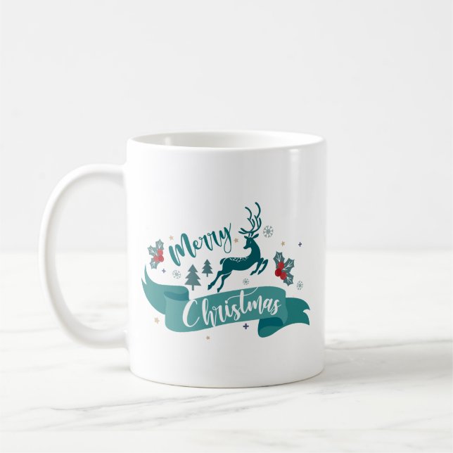 Mug Simple Célébrer Magie Noël Charme vacances (Gauche)