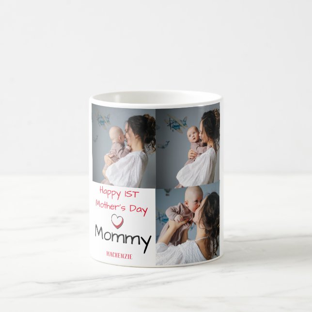 Mug Simple & Chic Mother Days Cadeau Trois photos Coll (Centre)