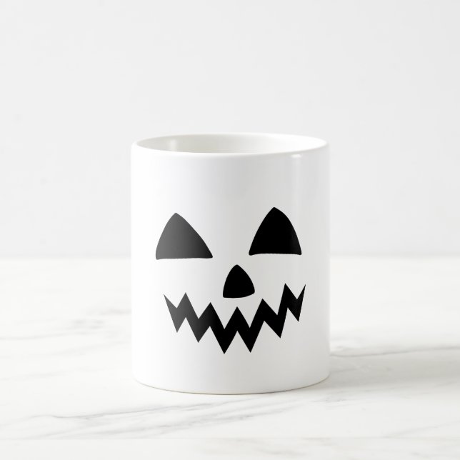 Mug Simple Citrouille d'Halloween face fantôme flippan (Centre)