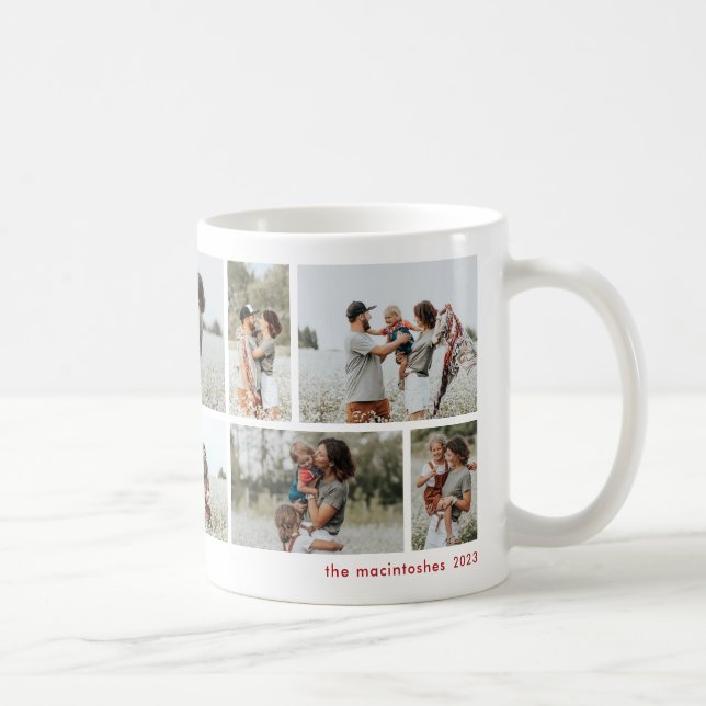 Mug Simple Collage Minimal de 10 Photos  (Droite)