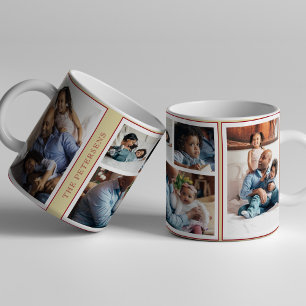 Mug Simple collage photo de Noël 5 jaune bordeaux