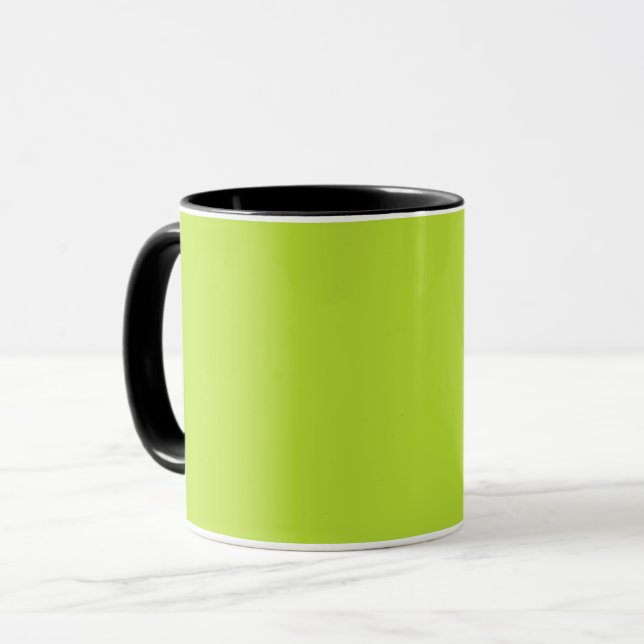 Mug Simple couleur solide clair acide vert citron (Devant gauche)