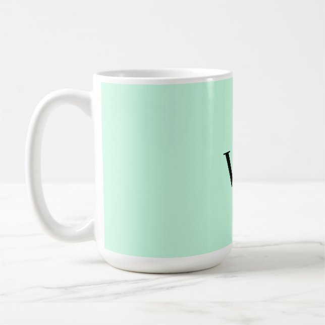 Mug Simple couleur unie ajouter nom texte monogramme  (Gauche)