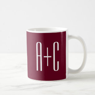 Mug Simple Couples   White & Burgundy