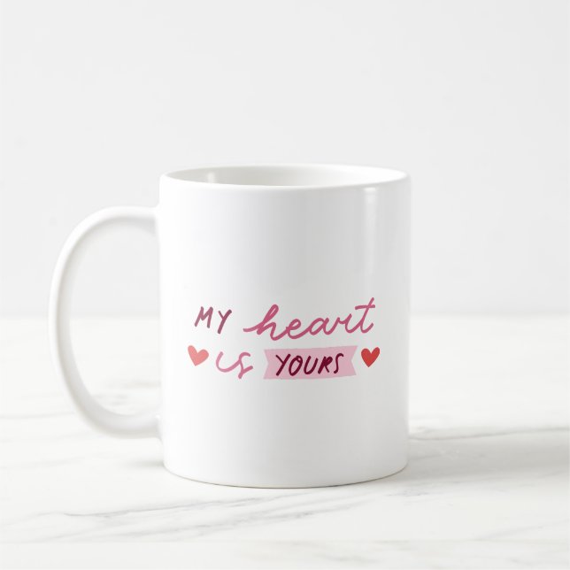 Mug Simple Douce Romantique Mon Cœur Est À Toi Douce (Gauche)