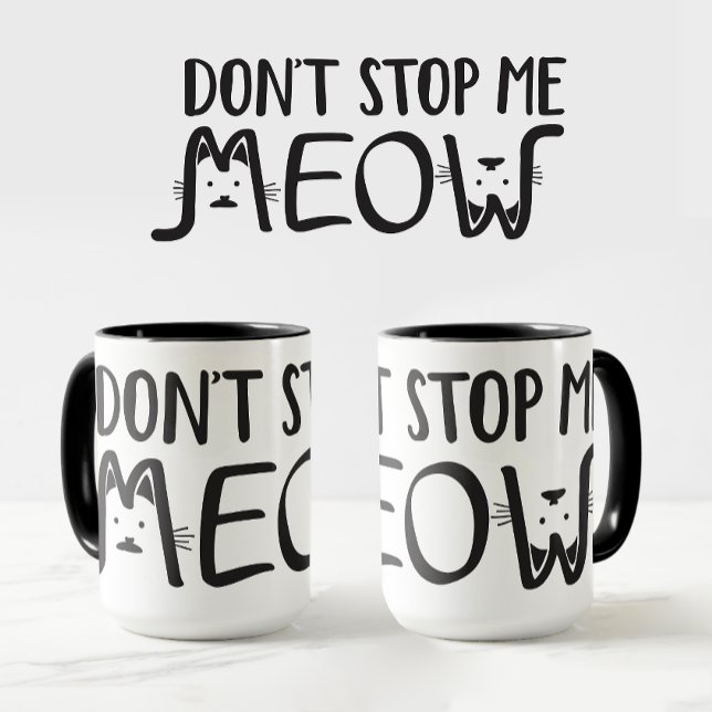 Mug Simple Drôle Chat Noir Blanc Maman Chat Papa Typo (Créateur téléchargé)