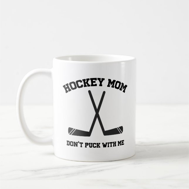 Mug Simple Drôle Maman de Hockey ne pique pas avec moi (Gauche)