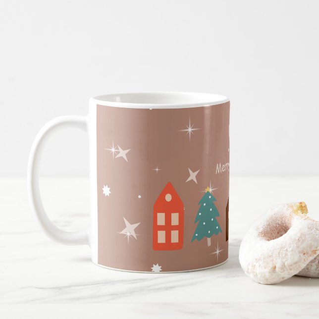 Mug Simple Earth Tone Joyeux Noël (Avec donut)