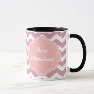 Mug simple, élégant, moderne chevron zigzag rose