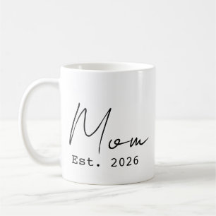 Mug Simple Élégant Script Nouvelle Maman Établie 2026 