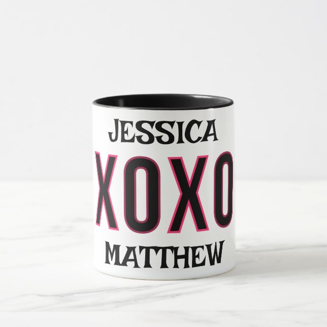 Mug simple et élégante valentine, sucrée pour couple (Centre)