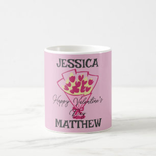 Mug simple et élégante valentine, sucrée pour couple
