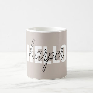 Mug Simple et moderne Bonjour Brown et vous