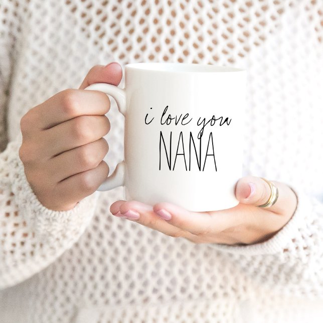 Mug Simple et sucré Personnalisé Je t'aime Nana (Créateur téléchargé)