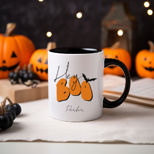 Mug Simple Halloween Retro Fun Hey Boo Orange Ajouter 