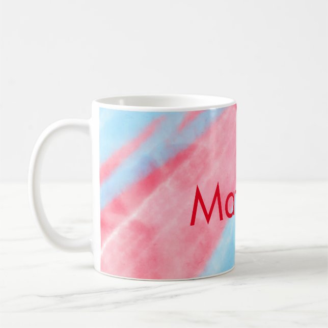 Mug simple initial letter mongram add your name red b (Gauche)