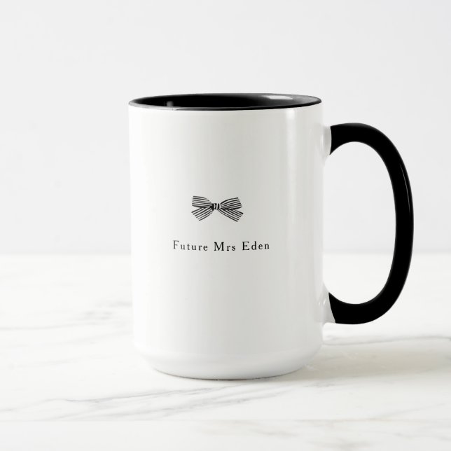 Mug Simple Joli Avenir De Bow Mme Fête des mariées Cad (Droite)