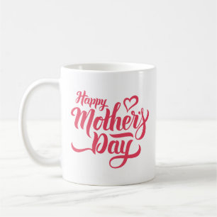 Mug Simple Joyeux Mère Jours Style Rose Coeur Propre