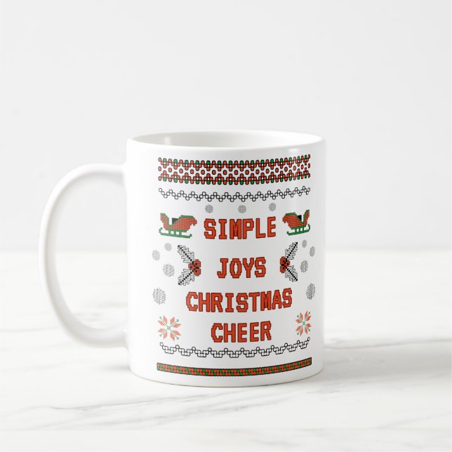 Mug Simple Joys Noël Cheval Pixel Art Design (Gauche)